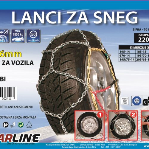 Lanci za sneg 16 mm za SUV i laki dostavni program, grupa 220 TUV/GS sertifikat