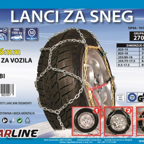 Lanci za sneg za SUV i laki dostavni program, grupa 270 TUV/GS sertifikat